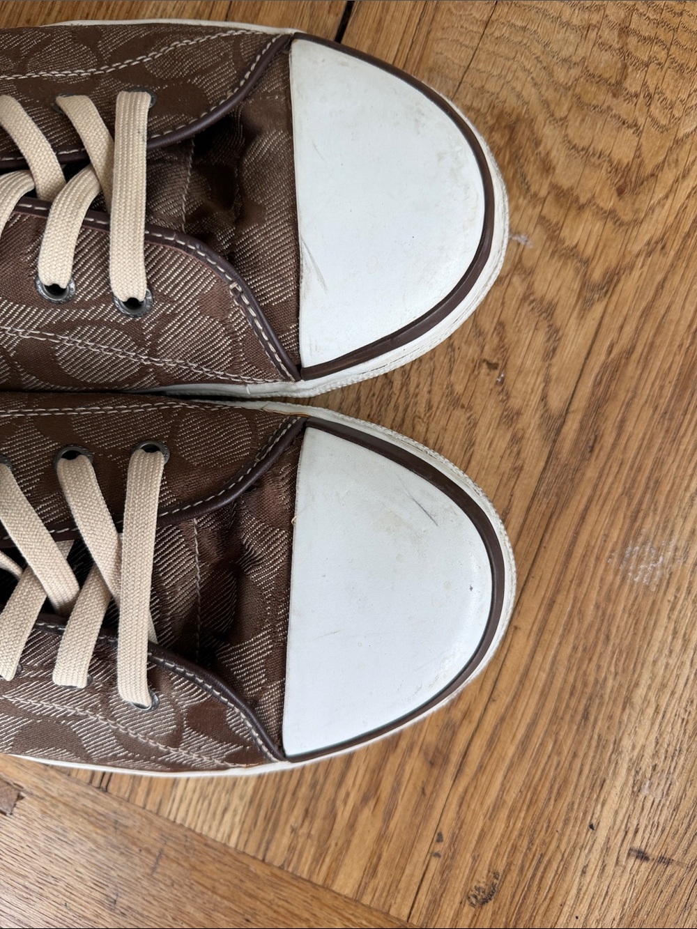 Coach Brown Signature Pattern Canvas Sneakers 13D - Picture 5 of 7